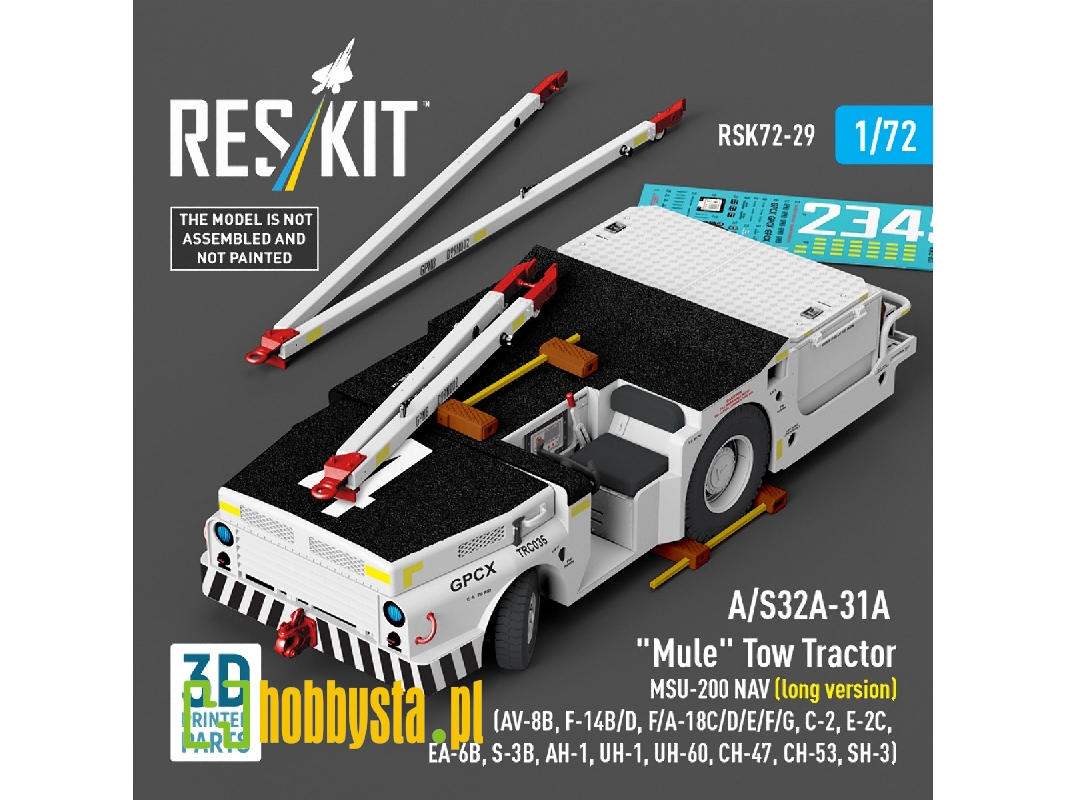 A/S32a-31a "mule" Tow Tractor Msu-200 Nav (Long Version) - 3d Printed Model Kit - image 1
