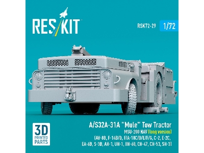A/S32a-31a "mule" Tow Tractor Msu-200 Nav (Long Version) - 3d Printed Model Kit - image 3