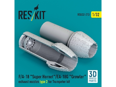 Boeing F/A-18 E/F Super Hornet & Ea-18 G Growler - 3d-printed Exhaust Nozzles Type 2 (For Trumpeter Kits( - image 1