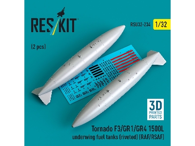 Panavia Tornado F.3 / Gr.1 / Gr.4 - 1500l Underwing Fuel Tanks - Riveted (Raf/Rsaf) (2 Pcs / 3d Printed) - image 1