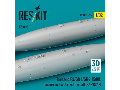 Panavia Tornado F.3 / Gr.1 / Gr.4 - 1500l Underwing Fuel Tanks - Riveted (Raf/Rsaf) (2 Pcs / 3d Printed) - image 2