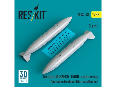 Panavia Tornado Ids / Ecr - 1500l Underwing Fuel Tanks - Welded (German Af / Italian Af) (2 Pcs / 3d Printed) - image 1