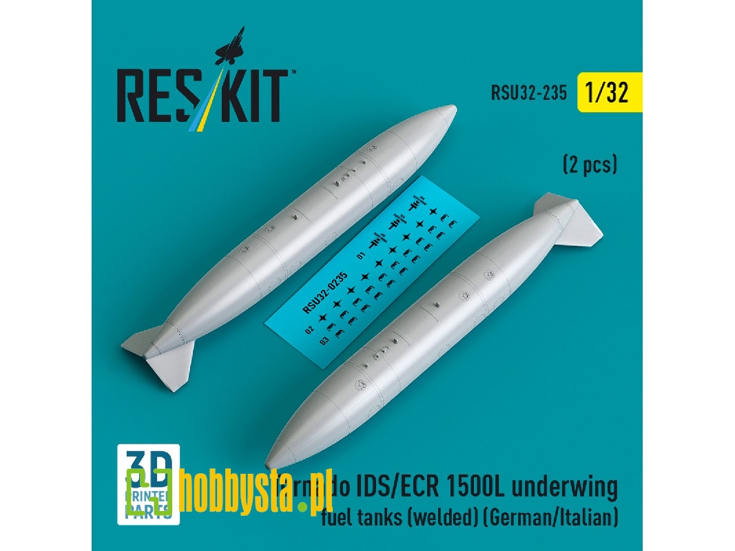 Panavia Tornado Ids / Ecr - 1500l Underwing Fuel Tanks - Welded (German Af / Italian Af) (2 Pcs / 3d Printed) - image 1