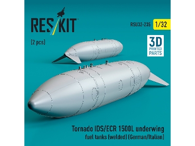 Panavia Tornado Ids / Ecr - 1500l Underwing Fuel Tanks - Welded (German Af / Italian Af) (2 Pcs / 3d Printed) - image 2