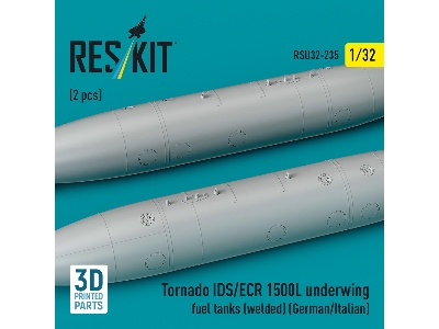 Panavia Tornado Ids / Ecr - 1500l Underwing Fuel Tanks - Welded (German Af / Italian Af) (2 Pcs / 3d Printed) - image 3