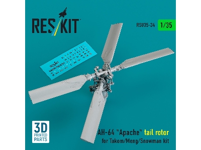 Ah-64 Apache - 3d-printed Tail Rotor (For Takom / Meng And Snowman Kits) - image 1