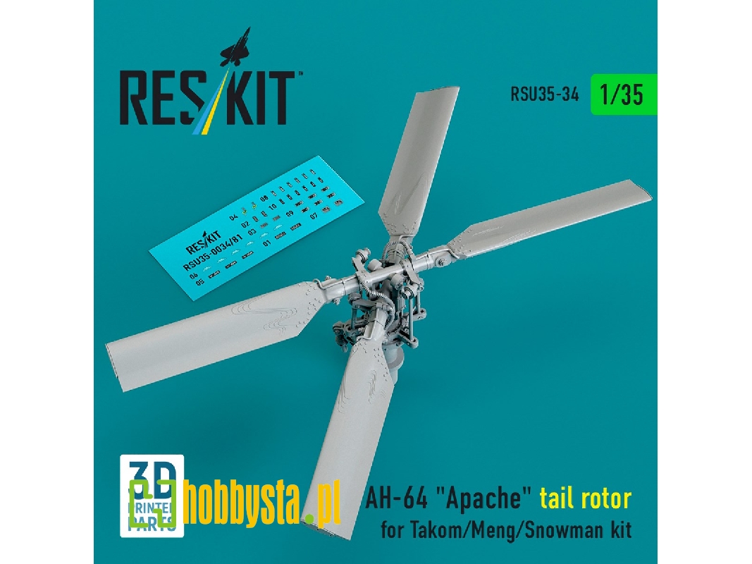 Ah-64 Apache - 3d-printed Tail Rotor (For Takom / Meng And Snowman Kits) - image 1