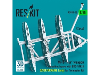 Mil Mi-8 "hip" - 3d-printed Weapon Mounting Frame With Bd3-57krv - Ussr / Ukraine Early (2 Pcs / For Trumpeter Kits) - image 4