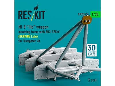Mil Mi-8 "hip" - 3d-printed Weapon Mounting Frame With Bd3-57krv - Ukraine Late (2 Pcs / For Trumpeter Kits) - image 2