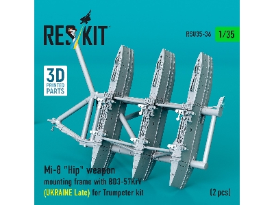 Mil Mi-8 "hip" - 3d-printed Weapon Mounting Frame With Bd3-57krv - Ukraine Late (2 Pcs / For Trumpeter Kits) - image 3