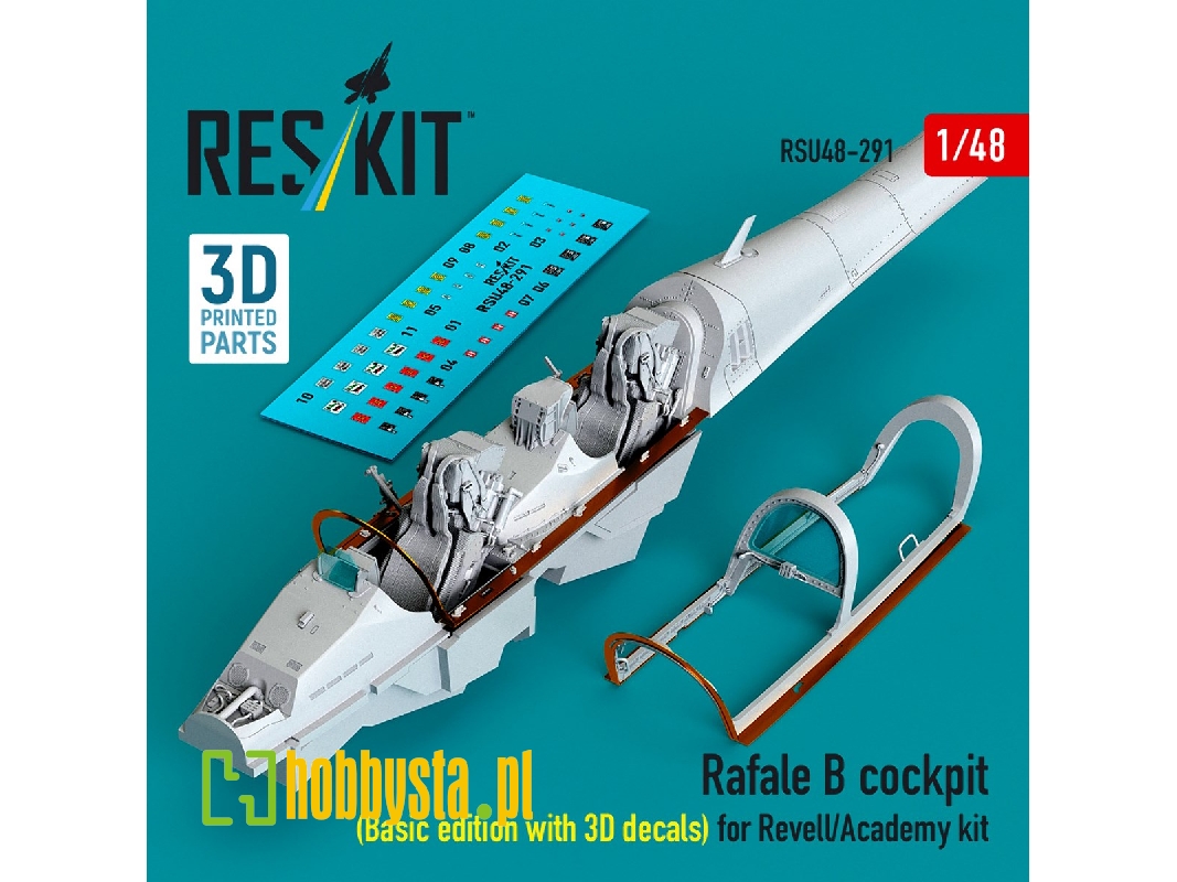 Dassault Rafale B - 3d-printed Cockpit Basic Edition With 3d Decals (For Revell / Academy Kits) - image 1