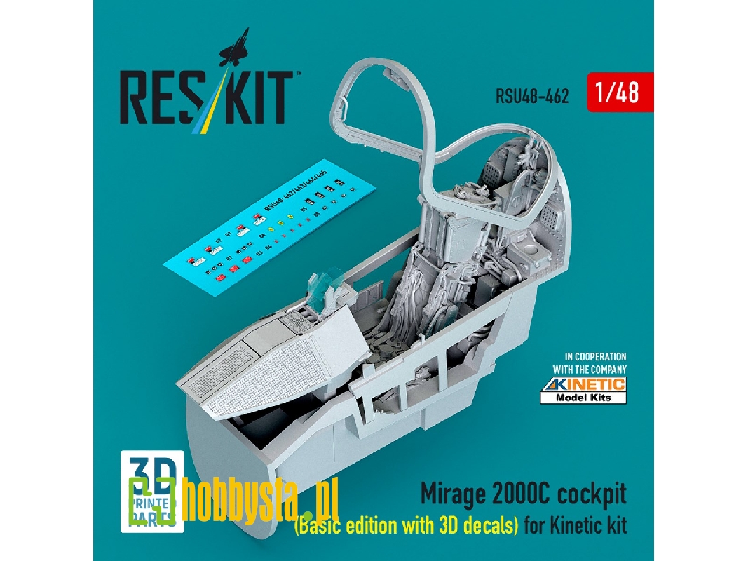 Dassault Mirage 2000 C - 3d-printed Cockpit Basic Edition With 3d Decals (For Kinetic Kits) - image 1