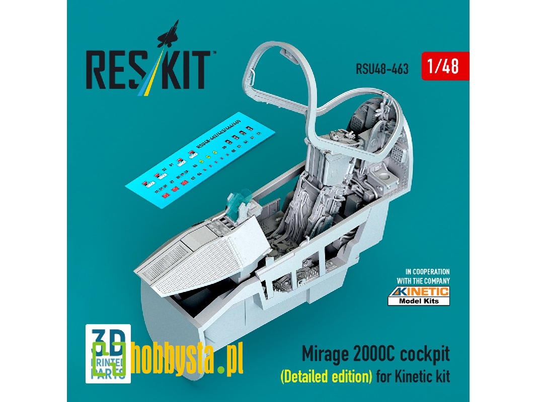Dassault Mirage 2000 C - 3d-printed Cockpit Detailed Edition (For Kinetic Kits) - image 1