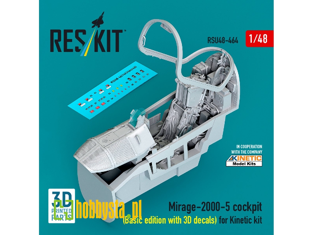 Dassault Mirage-2000-5 - 3d-printed Cockpit Basic Edition With 3d Decals (For Kinetic Kits) - image 1