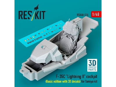 Lockheed Martin F-35 C Lightning Ii - 3d-printed Cockpit Basic Edition With 3d Decals (For Tamiya Kits) - image 1