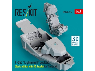 Lockheed Martin F-35 C Lightning Ii - 3d-printed Cockpit Basic Edition With 3d Decals (For Tamiya Kits) - image 2