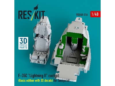 Lockheed Martin F-35 C Lightning Ii - 3d-printed Cockpit Basic Edition With 3d Decals (For Tamiya Kits) - image 3