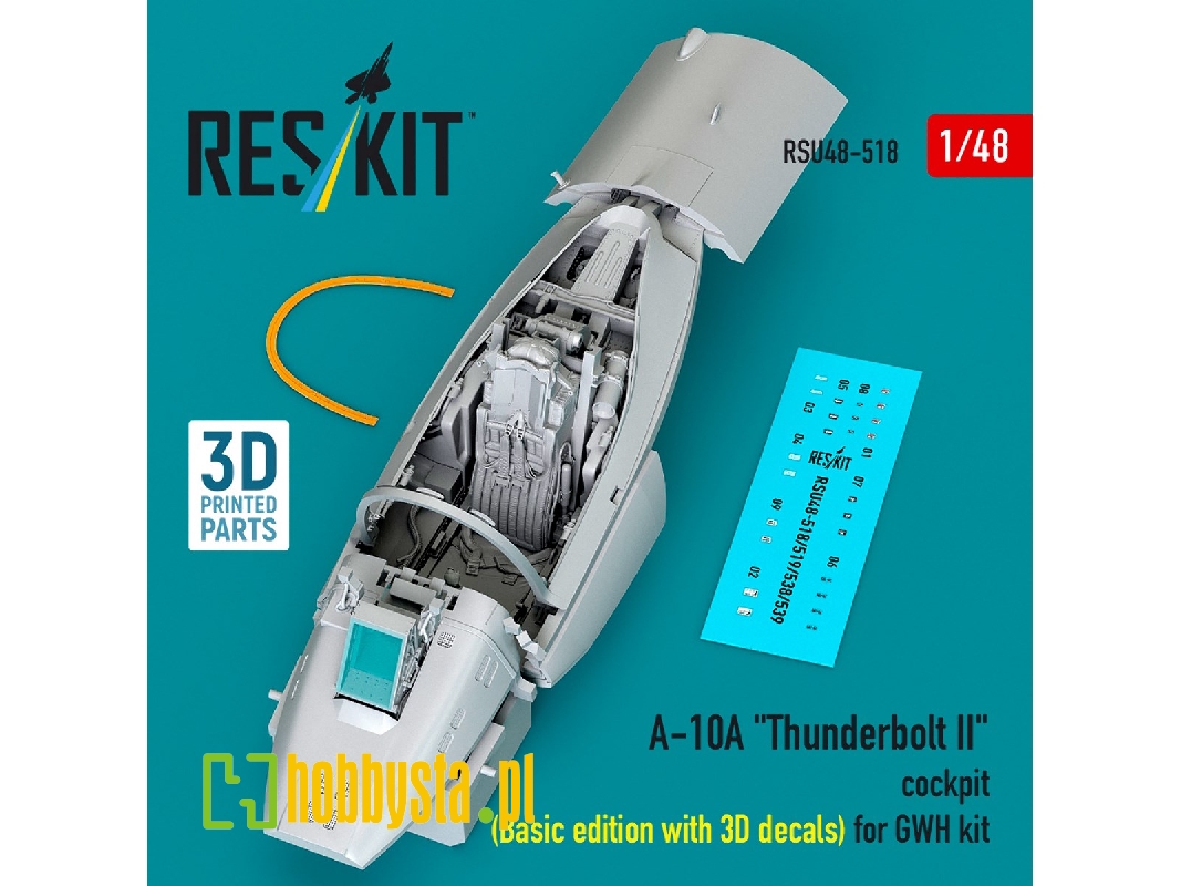 Fairchild A-10 A Thunderbolt Ii - 3d-printed Cockpit Basic Edition With 3d Decals (For Gwh Kits) - image 1
