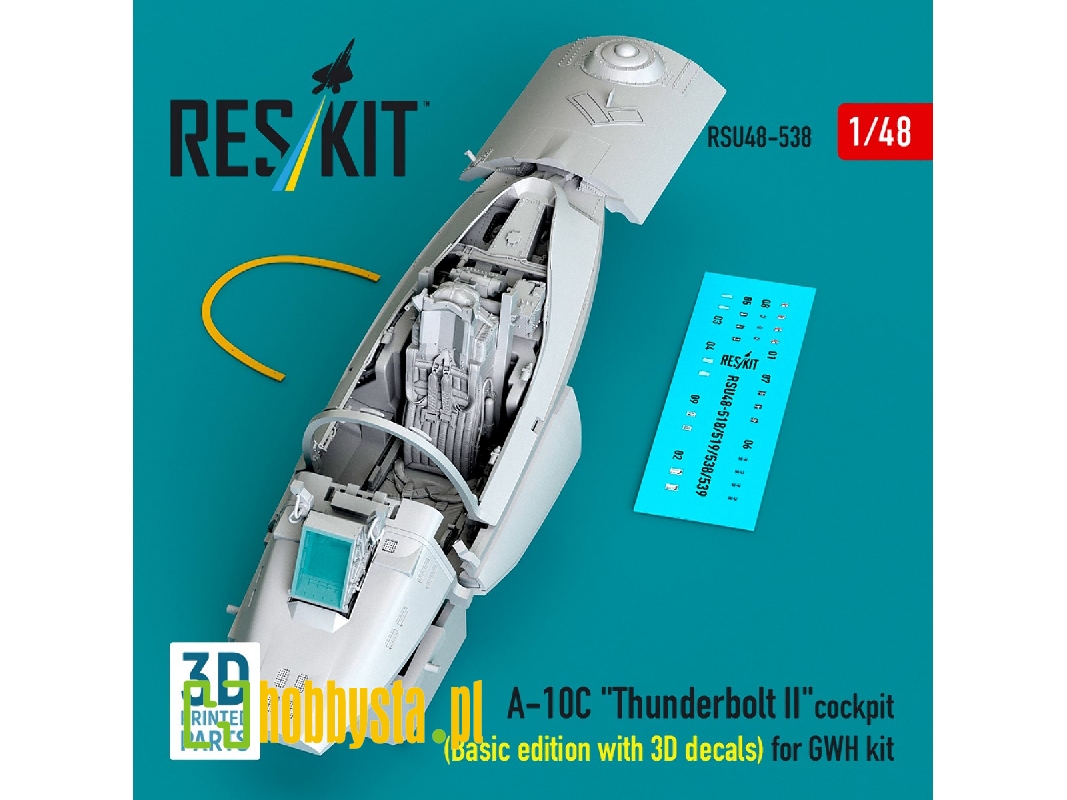 Fairchild A-10 C Thunderbolt Ii - 3d-printed Cockpit Basic Edition With 3d Decals (For Gwh Kits) - image 1