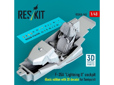 Lockheed Martin F-35 A Lightning Ii - 3d-printed Cockpit Basic Edition With 3d Decals (For Tamiya Kits) - image 1