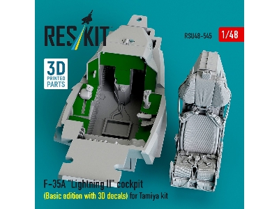 Lockheed Martin F-35 A Lightning Ii - 3d-printed Cockpit Basic Edition With 3d Decals (For Tamiya Kits) - image 3