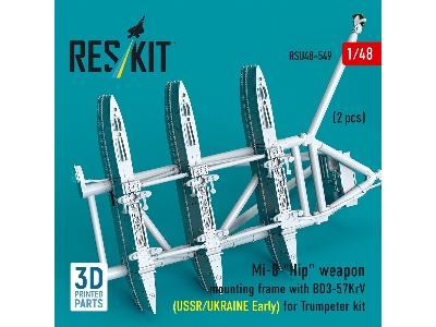 Mil Mi-8 "hip" - 3d-printed Weapon Mounting Frame With Bd3-57krv - Ussr / Ukraine Early (2 Pcs / For Trumpeter Kits) - image 4