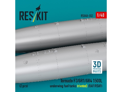 Panavia Tornado F.3 / Gr.1 / Gr.4 - 1500l Underwing Fuel Tanks - Riveted (Raf/Rsaf) (2 Pcs / 3d Printed) - image 2