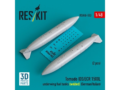 Panavia Tornado Ids / Ecr - 1500l Underwing Fuel Tanks - Welded (German Af / Italian Af) (2 Pcs / 3d Printed) - image 1