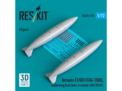 Panavia Tornado F.3 / Gr.1 / Gr.4 - 1500l Underwing Fuel Tanks - Riveted (Raf/Rsaf) (2 Pcs / 3d Printed) - image 1