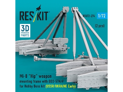 Mil Mi-8 "hip" - 3d-printed Weapon Mounting Frame With Bd3-57krv - Ussr / Ukraine Early (2 Pcs / For Trumpeter Kits) - image 2