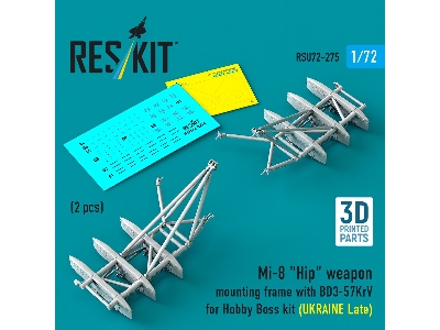 Mil Mi-8 "hip" - 3d-printed Weapon Mounting Frame With Bd3-57krv - Ukraine Late (2 Pcs / For Trumpeter Kits) - image 1