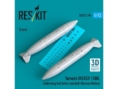 Panavia Tornado Ids / Ecr - 1500l Underwing Fuel Tanks - Welded (German Af / Italian Af) (2 Pcs / 3d Printed) - image 1