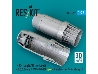F&#8209;15 A, B, C, D, E Early, J Eagle / Strike Eagle - 3d-printed F100-pw-220 Open Exhaust Nozzles (For Academy Kits) - image 