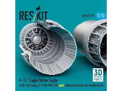 F&#8209;15 A, B, C, D, E Early, J Eagle / Strike Eagle - 3d-printed F100-pw-220 Open Exhaust Nozzles (For Academy Kits) - image 