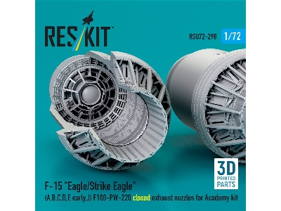 F&#8209;15 A, B, C, D, E Early, J Eagle / Strike Eagle - 3d-printed F100-pw-220 Closed Exhaust Nozzles (For Academy Kits) - imag