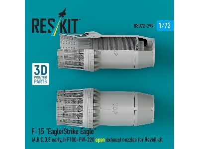 F&#8209;15 A, B, C, D, E Early, J Eagle / Strike Eagle - 3d-printed F100-pw-220 Open Exhaust Nozzles (For Revell Kits) - image 2