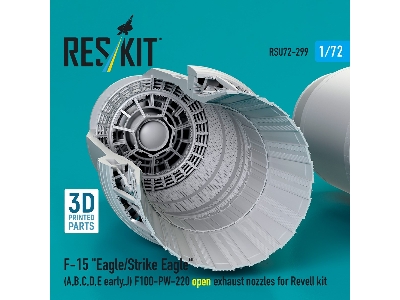 F&#8209;15 A, B, C, D, E Early, J Eagle / Strike Eagle - 3d-printed F100-pw-220 Open Exhaust Nozzles (For Revell Kits) - image 3