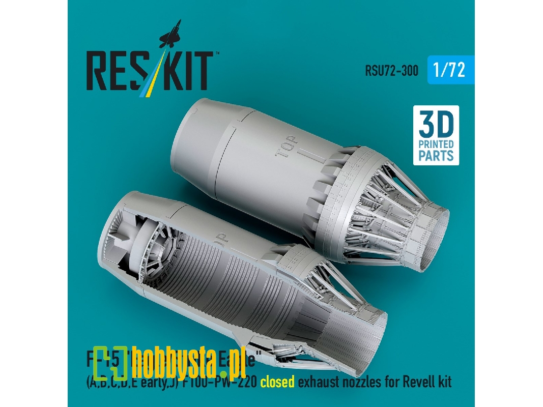 F&#8209;15 A, B, C, D, E Early, J Eagle / Strike Eagle - 3d-printed F100-pw-220 Closed Exhaust Nozzles (For Revell Kits) - image