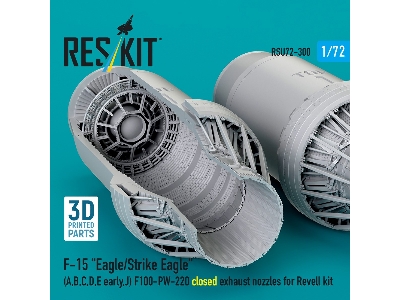 F&#8209;15 A, B, C, D, E Early, J Eagle / Strike Eagle - 3d-printed F100-pw-220 Closed Exhaust Nozzles (For Revell Kits) - image
