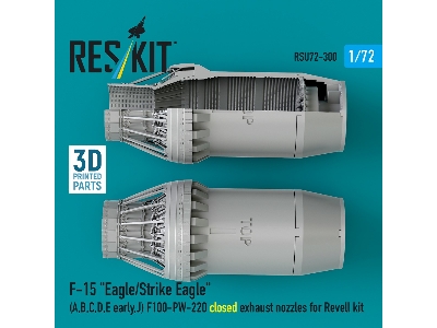 F&#8209;15 A, B, C, D, E Early, J Eagle / Strike Eagle - 3d-printed F100-pw-220 Closed Exhaust Nozzles (For Revell Kits) - image