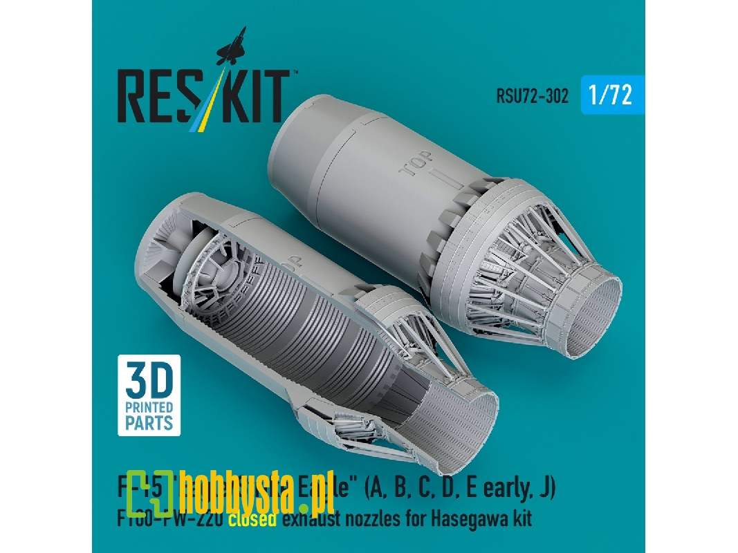 F&#8209;15 A, B, C, D, E Early, J Eagle / Strike Eagle - 3d-printed F100-pw-220 Closed Exhaust Nozzles (For Hasegawa Kits) - ima