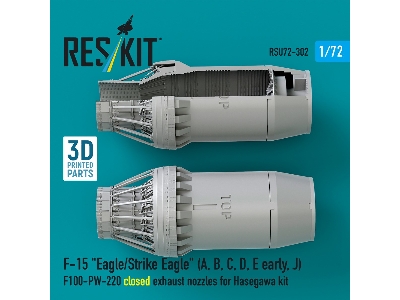 F&#8209;15 A, B, C, D, E Early, J Eagle / Strike Eagle - 3d-printed F100-pw-220 Closed Exhaust Nozzles (For Hasegawa Kits) - ima