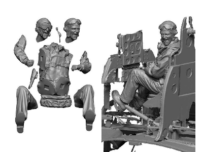 Ww2 Us Navy Pilot & Rear Gunner Set 2 (Engaged / 4 Heads) - image 3 Ww2 Us Navy Pilot & Rear Gunner Set 2 (Engaged / 4 Heads) - image 3