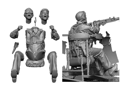 Ww2 Us Navy Pilot & Rear Gunner Set 2 (Engaged / 4 Heads) - image 5 Ww2 Us Navy Pilot & Rear Gunner Set 2 (Engaged / 4 Heads) - image 5
