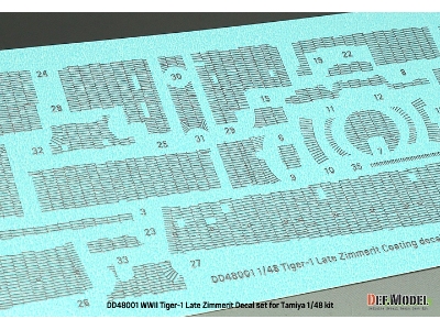 Tiger I Mid/Late - Zimmerit Decal Set With Pe Grill (For Tamiya Kits) - image 3