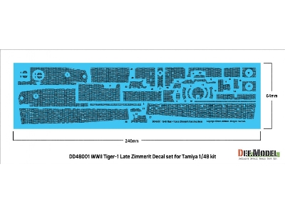 Tiger I Mid/Late - Zimmerit Decal Set With Pe Grill (For Tamiya Kits) - image 5