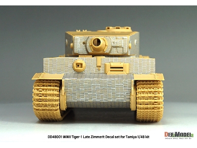 Tiger I Mid/Late - Zimmerit Decal Set With Pe Grill (For Tamiya Kits) - image 9
