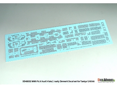 Pz.Kpfw.Iv Ausf.H Late / J Early - Zimmerit Decal Set (For Tamiya Kits) - image 3