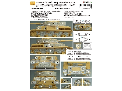 Pz.Kpfw.Iv Ausf.H Late / J Early - Zimmerit Decal Set (For Tamiya Kits) - image 5