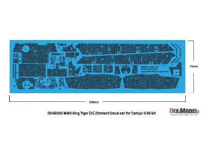 King Tiger (Henschel Turret) - Zimmerit Decal Set With Pe Grill (For Tamiya Kits) - image 3